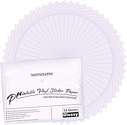 Amazon.com: Premium Printable Vinyl Sticker Paper - for Inkjet and ...
