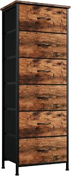 Somdot Tall Dresser for Bedroom, 6 Drawer Storage Cabinet, Brown
