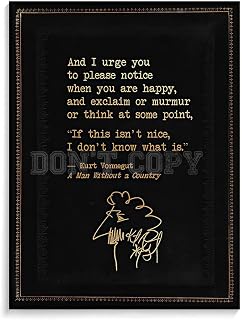 XEDYYYI Kurt Vonnegut Quote Poster Book Lovers Gifts Literary Quote Art Canvas Painting Wall Art Poster for Bedroom Living Room Decor 12x16inch(30x40cm), Frame-style