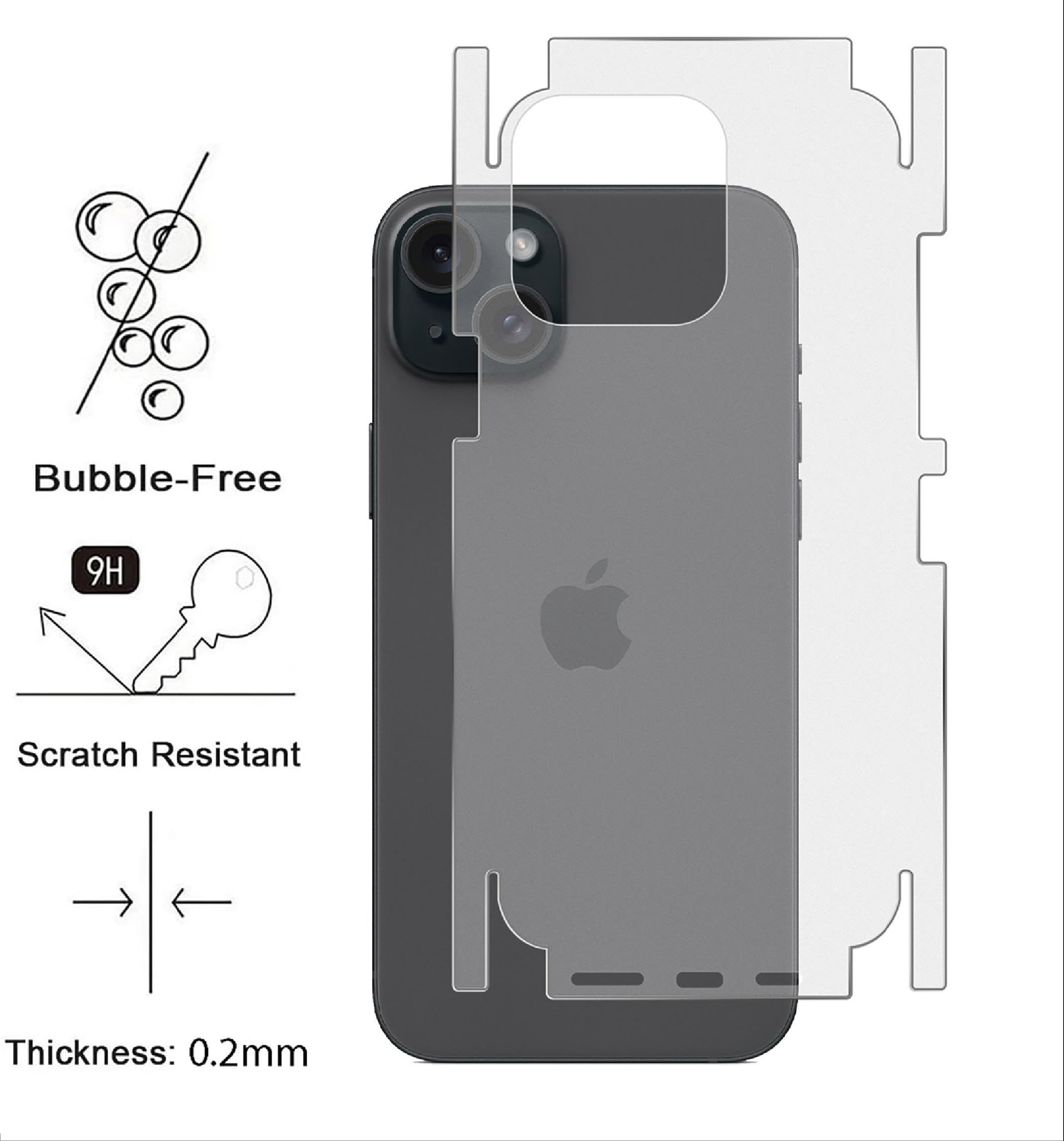 GIOPUEY[2 Pack Back Protector Compatible with iPhone 12, iPhone 12 Back Protector Film, Soft TPU, Thin, Matte Texture - Image 3
