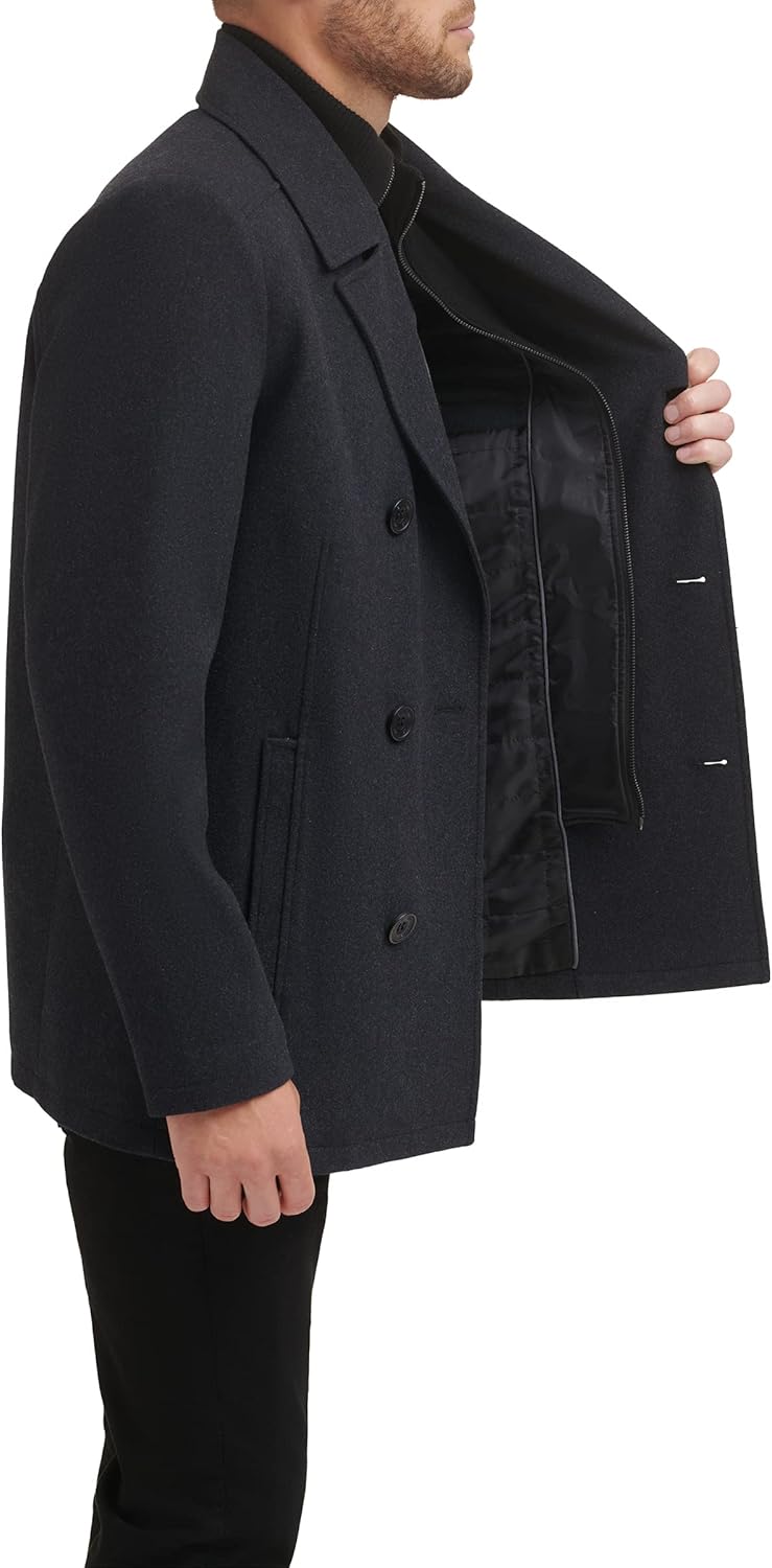 Kenneth Cole Men's Wool Top Coat - Close-up View