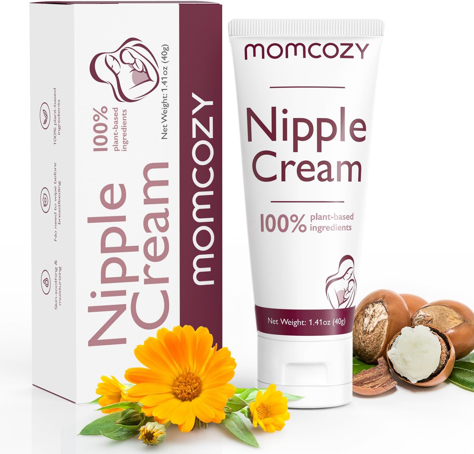 Nipple Cream for Breastfeeding, Lanolin-Free, Safe & Soothing Balm