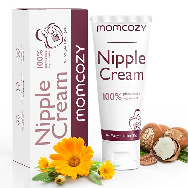 Momcozy Nipple Cream Safe for Breastfeeding Plant-Based Ingredients Lanolin-Free Nipple Balm Soothing Cream Breastfeeding Essentials for Nursing Pumping