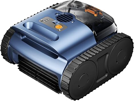 Cordless Robotic Pool Vacuum with Sonar Navigation & Track Drive, Dual 180W Brushless Motors, Wall & Waterline Climbing, 150-Min Runtime, for Inground & Above-Ground Pools up to 2,150 Sq. Ft.