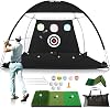 Golf Practice Net 10x7ft for Garden with 6 Balls Driving with Triple Turf Mat,Swing Correction Trainer Carry Bag Chipping Turf Mat for Backyard,Multiple Targets Golf Training Aid Net Accessories