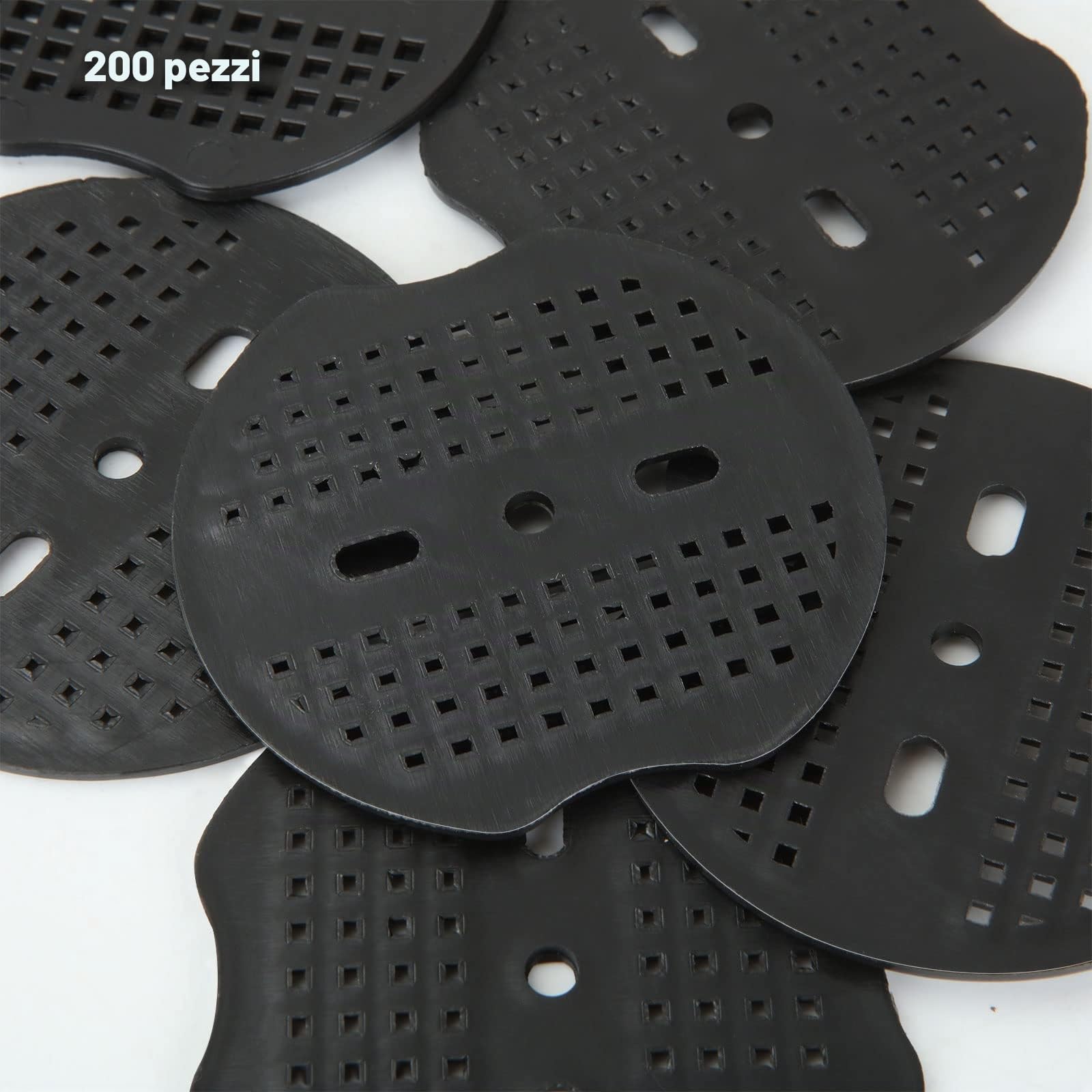 MIVIDE 200 Pezzi Rondelle per Picchetti Telo Pacciamatura, 3 Fori Rondelle a Terra per Picchetti, Pacciamatura, Rete, Copertura del Prato, Tenda (Nero)