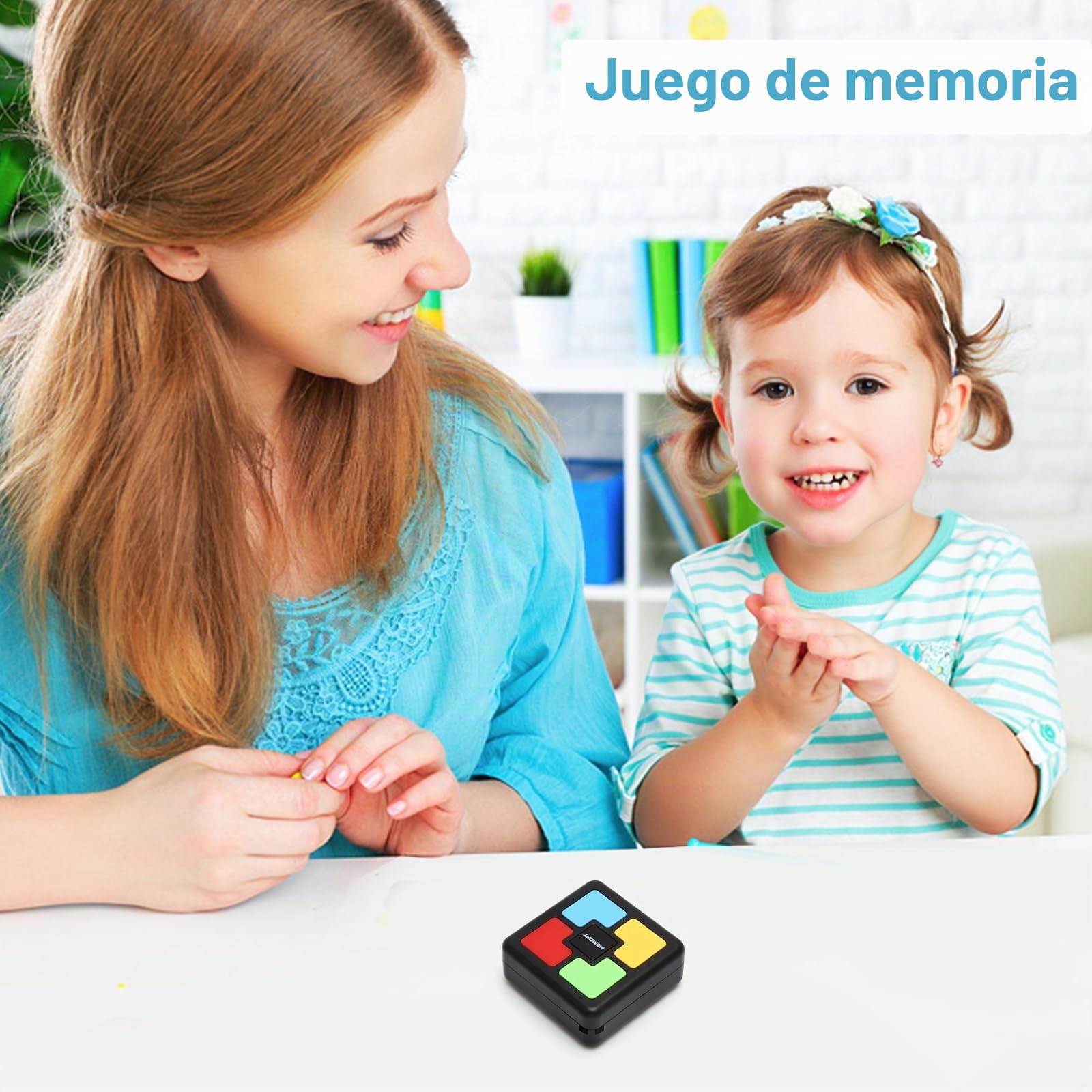 TNSLAND Juego de Memoria Infantil Electrónico con Luces y Sonidos, Juguete Educativo Portátil para Niños, Juegos de Memoria para Niños 6-10 años Juego de Concentración y Reacción, Regalo
