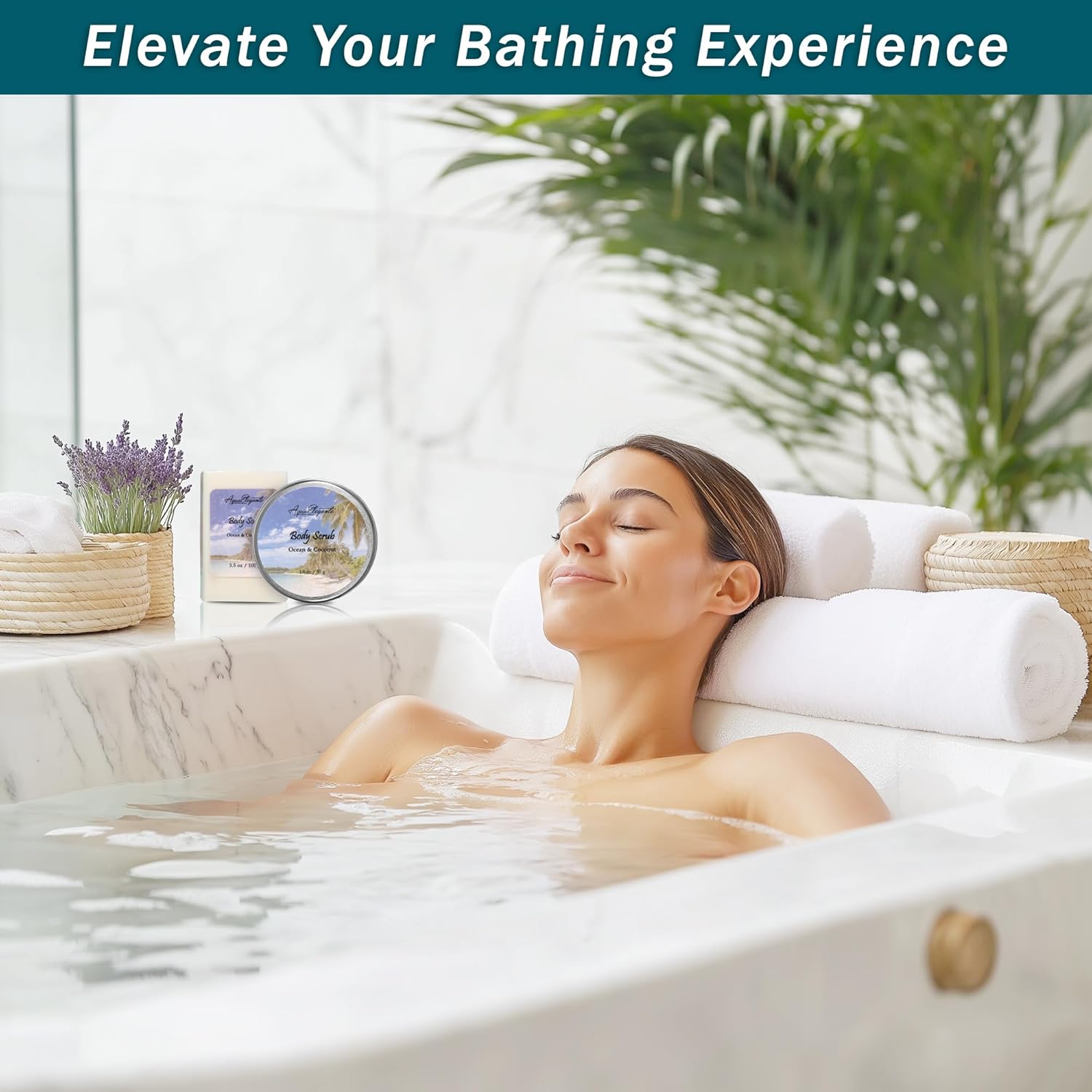 Spa Gift Baskets For Women - Luxury Bath Set With Ocean & Coconut - Spa Kit Includes Body Wash, Bubble Bath, Lotion, Body Butter, Soap, Bath Oil, Shower Puff, and Towel - Image 5