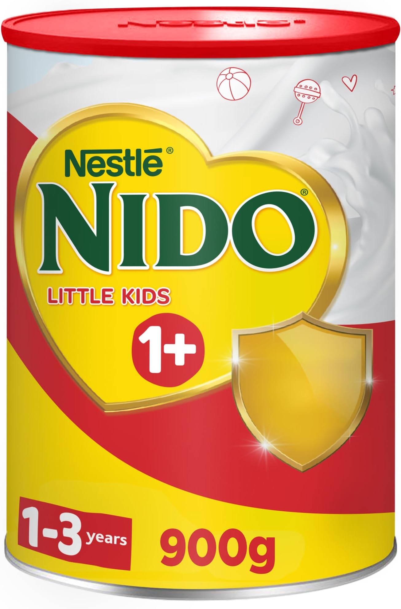Nido NESTLE One Plus growing up formula for toddlers 1 3 years 900g tin, Red