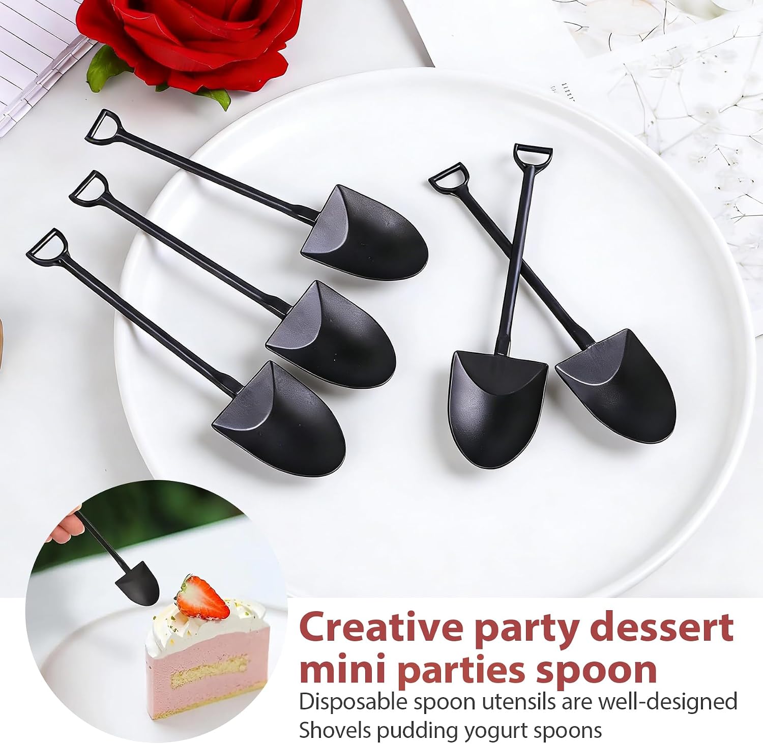 100PCS Mini Shovels Dessert Spoons for Pudding Yogurt image 4