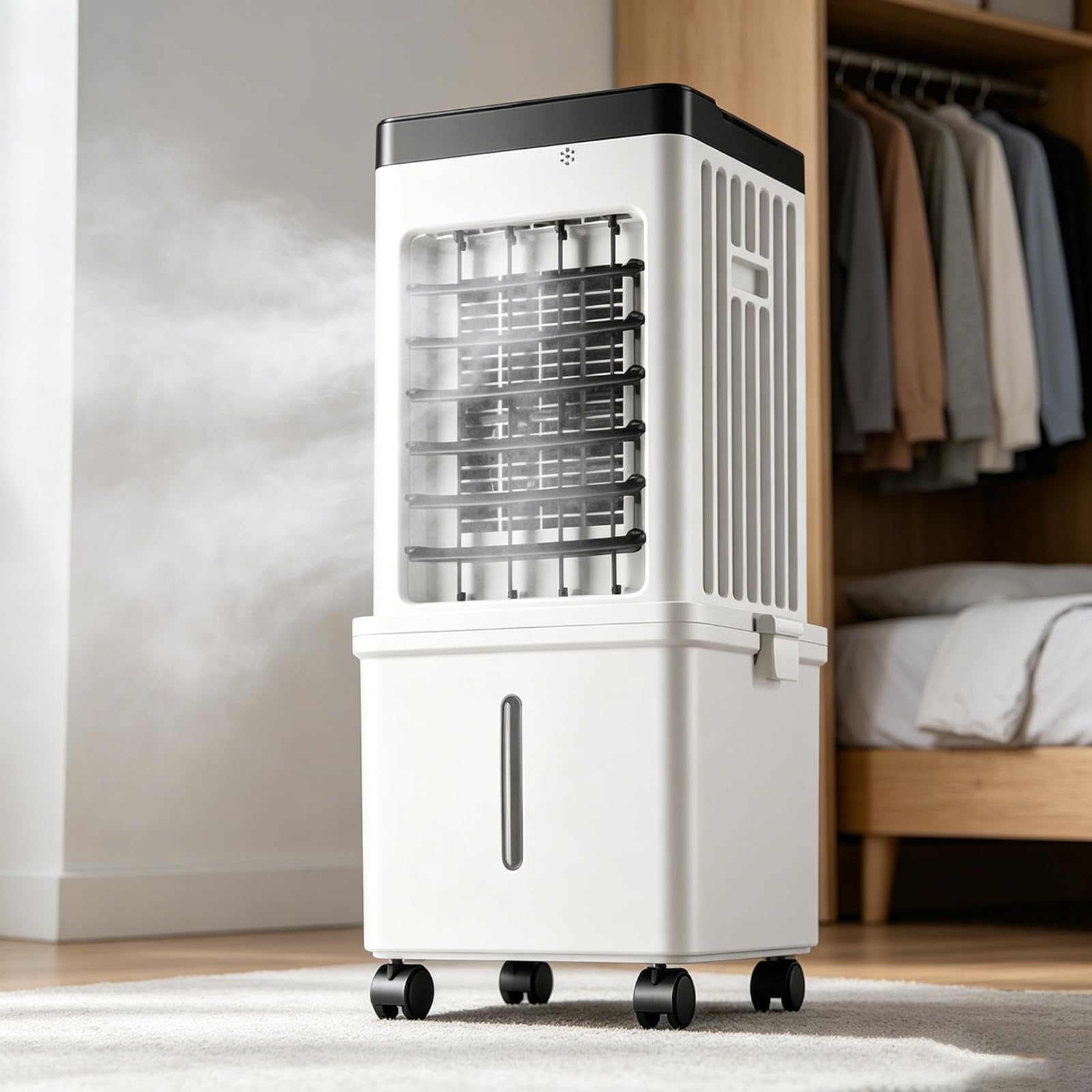 Swamp Cooler, Portable Air Conditioners, Evaporative Cooler Upgraded Air Cooler, Windowless Portable AC Unit Cooling Fan That Blow Cold Air, Ultra Quiet for Room, Restaurant, Home Mechanical