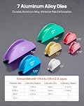 Kit de cintreuse de tubes VEVOR, de 1/4 à 7/8 pouce, cintreuse de tuyaux à cliquet compacte, outil de pliage à main, avec 7 matrices en aluminium de couleur, outils HVAC, pour réfrigération de climatisation HVAC en cuivre