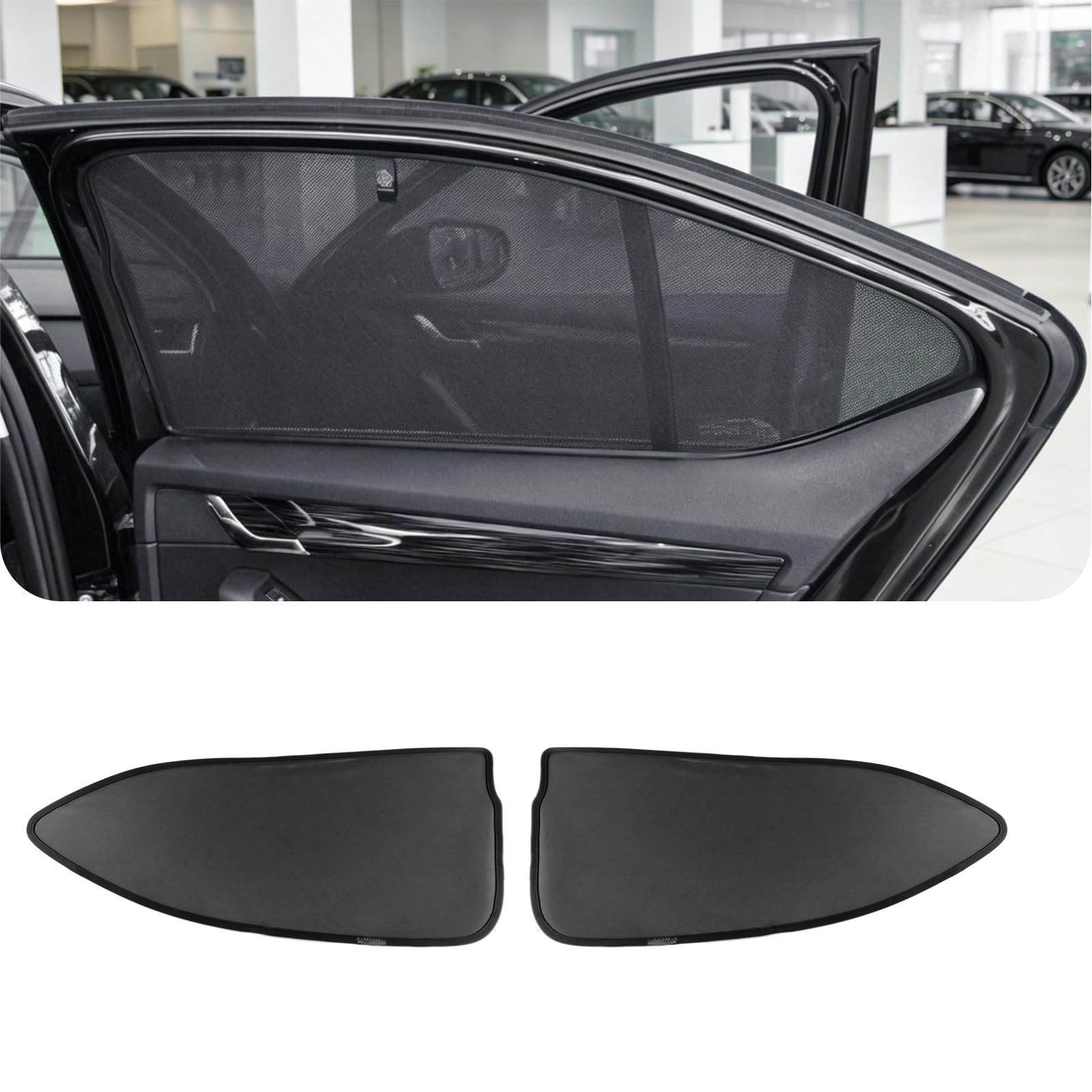 KUNKGIC Lot de 2 pare-soleil arrière pour Skoda Octavia 2021-2025 Protection solaire Bloque les rayons UV