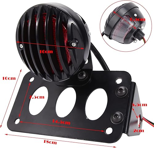 Miniatura 2 de Rich Choices - Luces traseras de motocicleta con soporte lateral para matrícula, luces de freno integradas, luz de stop, impermeables, de aluminio,