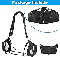 Vista 2 de TXEsign Correa de transporte de viaje para JBL Boombox 3/Boombox 3 Wi-Fi impermeable altavoz portátil, correa para el hombro con dos cubiertas Negro