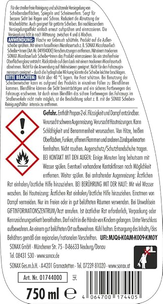 SONAX Xtreme Ceramic ScheibenKlar 2 in 1 (750 ml) Reiniger für die Scheibenaußenseite mit Versiegelungseffekt | Art-No. 01744000 - 2