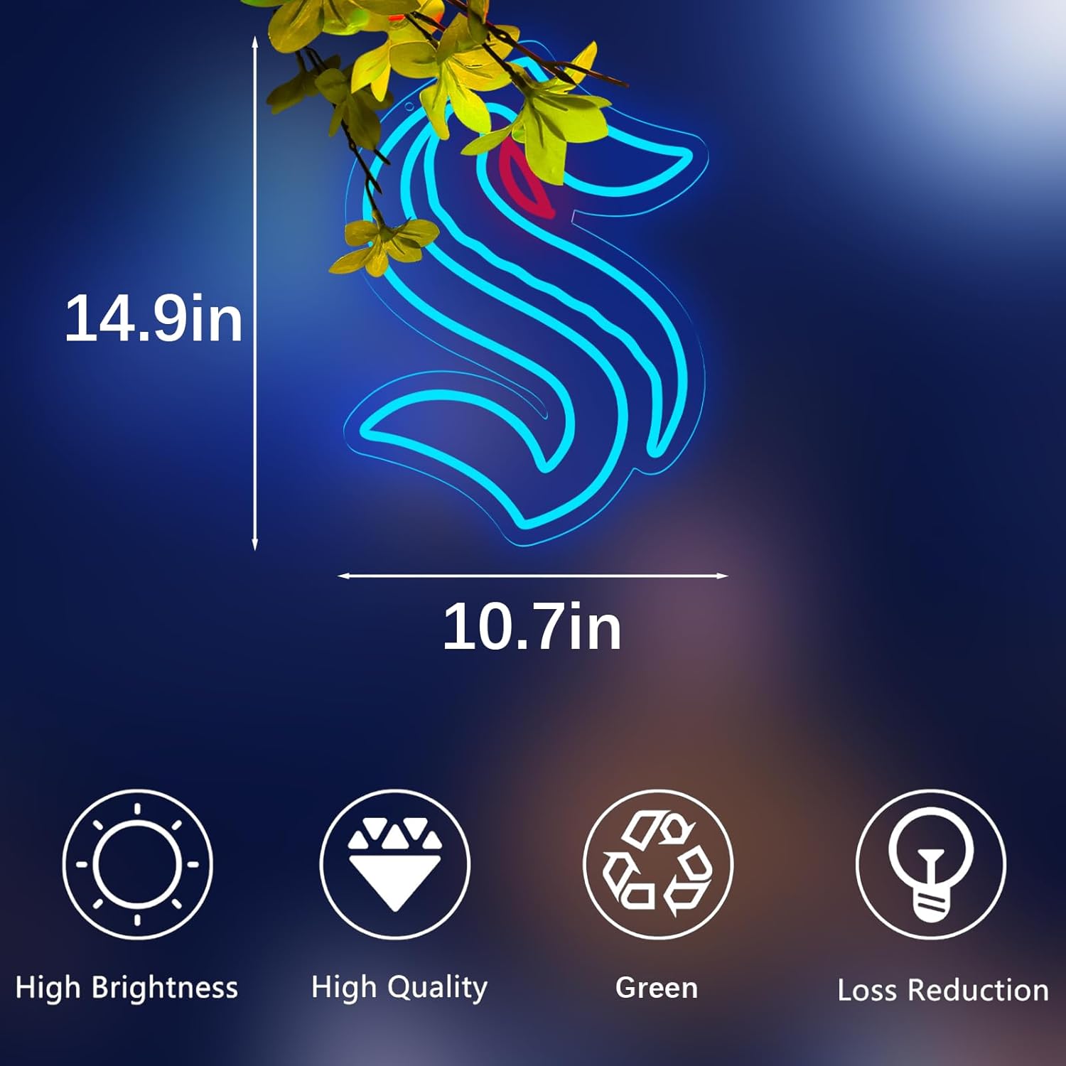 Hockey Neon Sign, 14.9 * 10.7 Inch Sport Team Led Neon Light, Powered by USB Wall Decor Aesthetic, Sports Neon Signs for Bedroom, Bar, Dorm Room, Party,Game Room Decor - Image 6