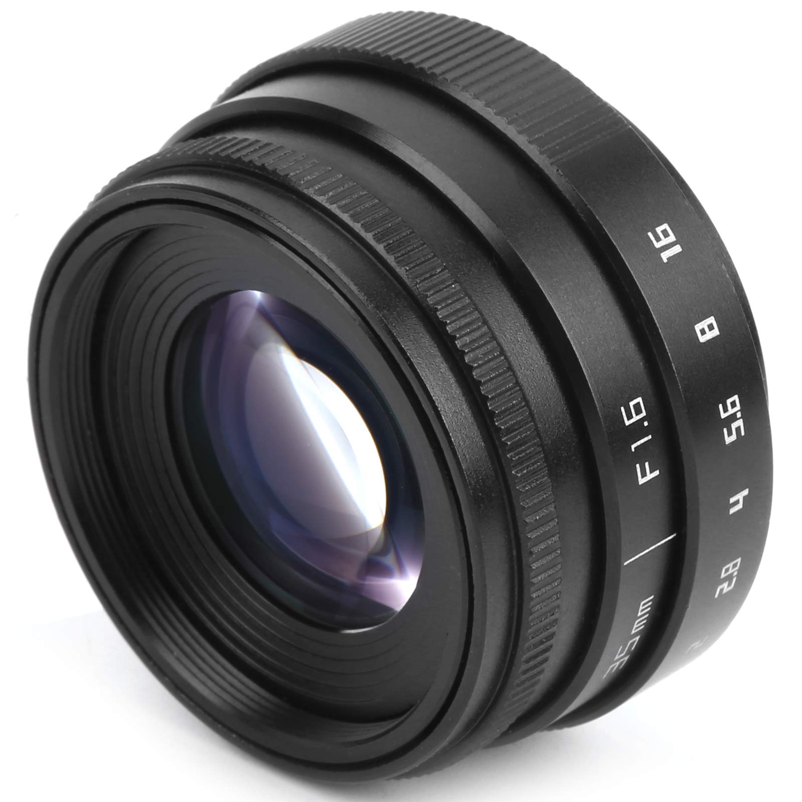 Obiettivo ad ampia apertura, attacco C F1.6 da 35 mm, vetro ottico in lega di alluminio, multistrato MC, messa a fuoco fissa manuale, accessorio per obiettivo fotocamera ritratto (nero)