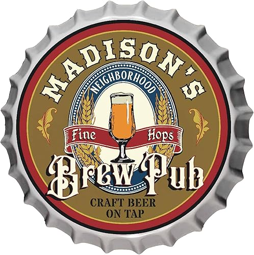 Miniatura 25 de Letrero personalizado con tapa de botella de cerveza, arte de pared de cantina mexicana, decoración de bar personalizada, 13 x 13 x 3 pulgadas, arte