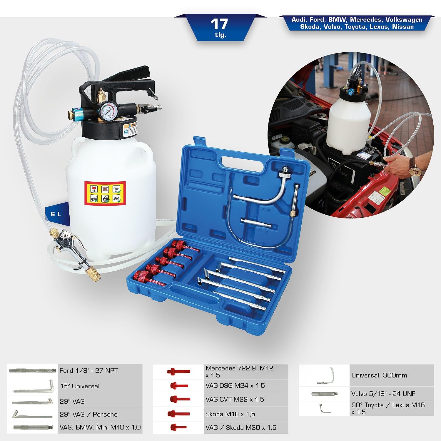 Appareil de Remplissage D’Huile de Boîte de vitesse avec Adaptateur