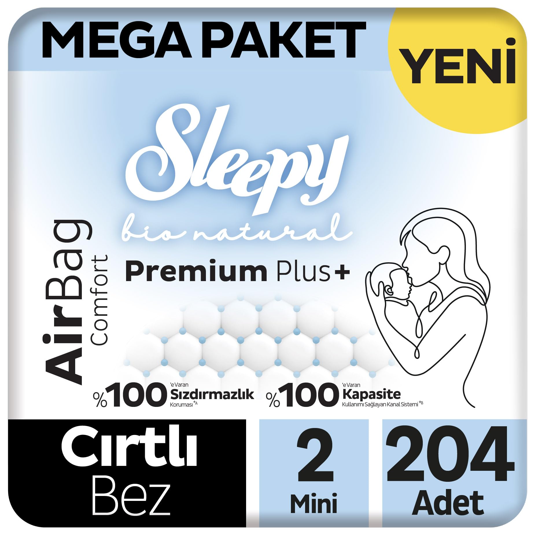 Sleepy Bio Natural Premium Plus Airbag Comfort Mega Paket…
