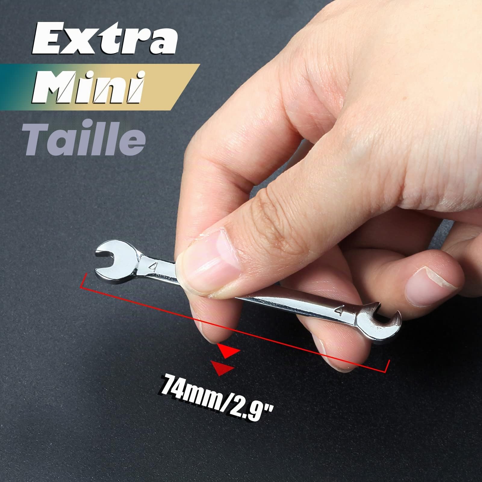 Lot de 20 mini clés à double extrémité ouverte standard métriques et SAE 5/32"-7/16" et 4-11 mm extra fines avec pochette de rangement pour rouleaux, ensemble de clés d'allumage à double