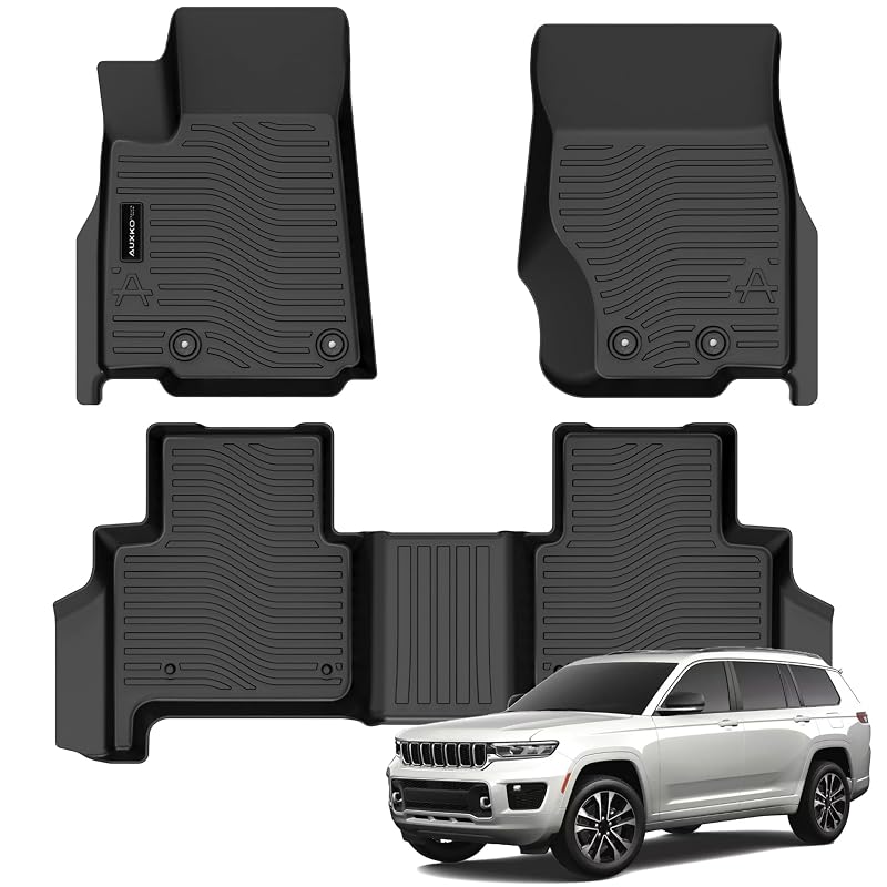 Tapetes automotivos de TPE para Jeep Grand Cherokee WL 2022–2026, compatíveis com 4xe, pretos, conjunto com 3 peças AUXKO