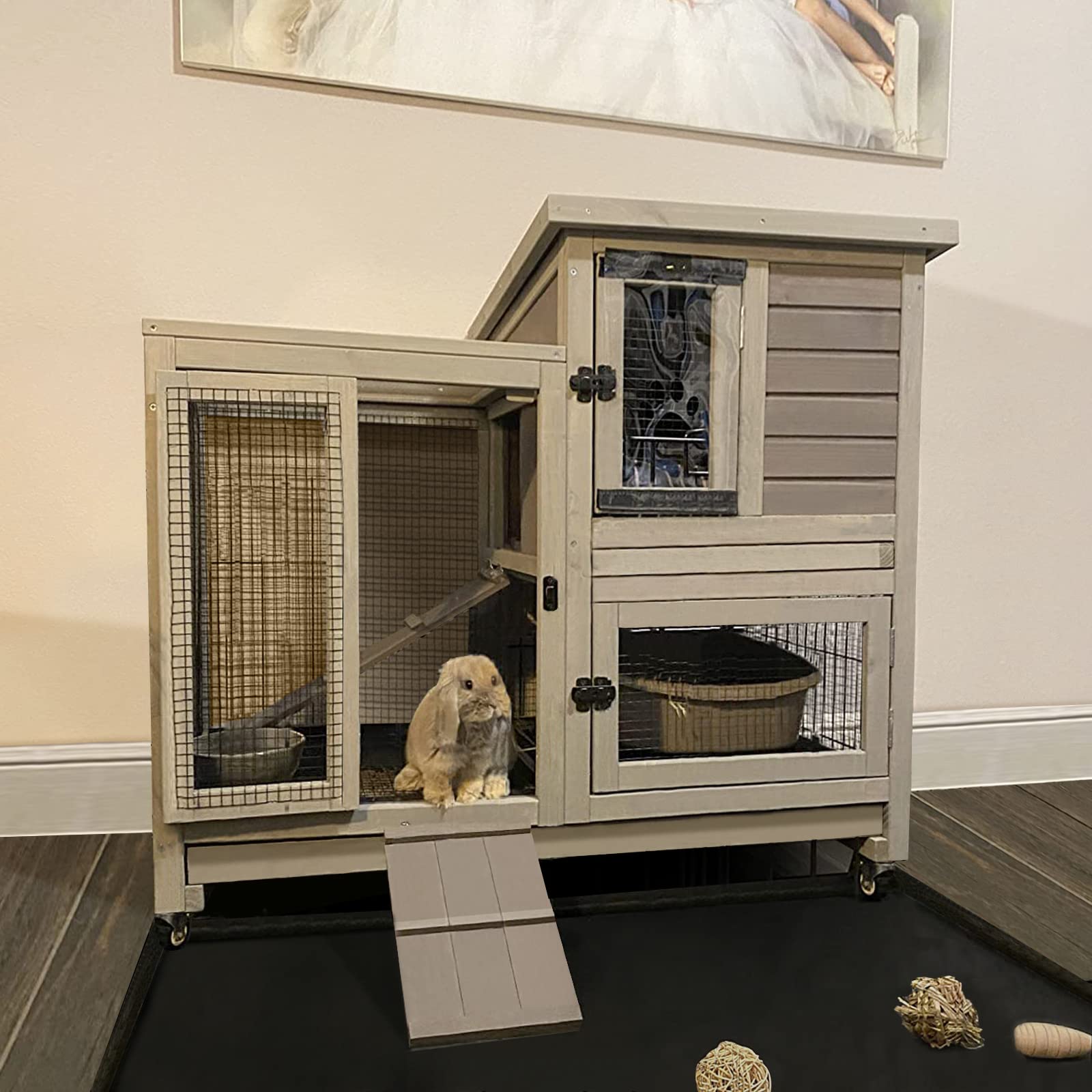 Buy Rabbit Hutch Bunny Cage Indoor and Outdoor, Two Story Guinea Pig