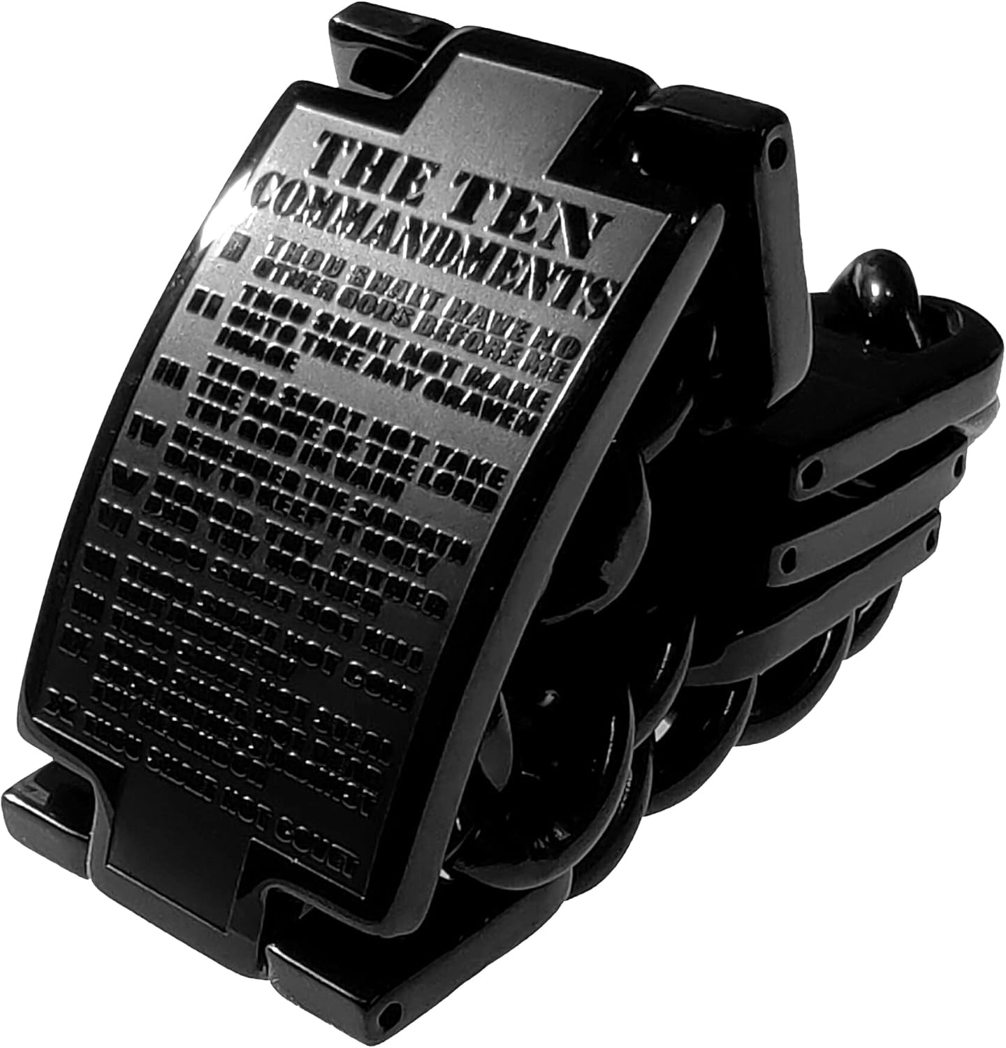 Christian Bracelet Lord's Prayer or TEN COMMANDMNTS Black Stainless steel High precision Solid Adjustablele Various styles Gift for Christians