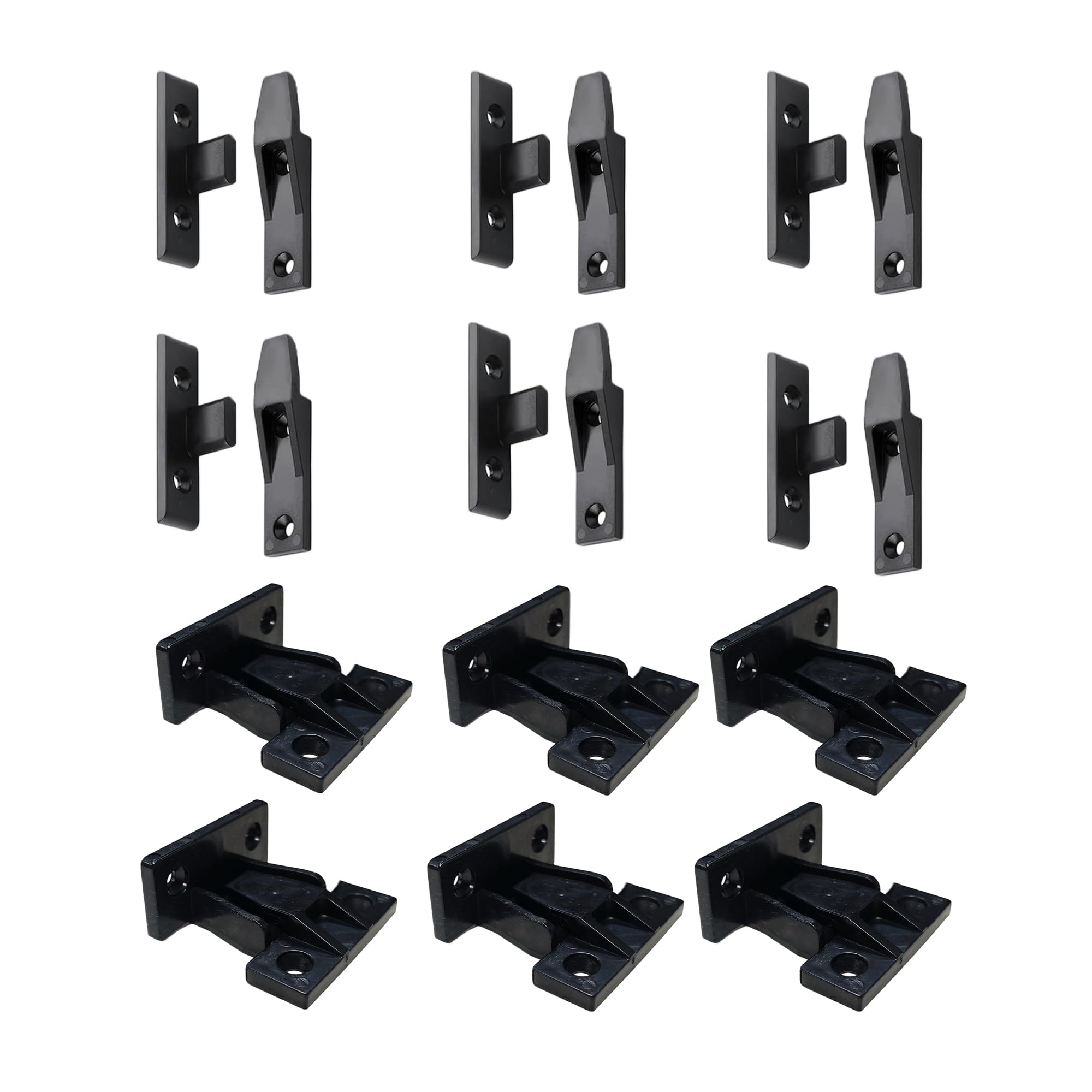 12PCS Panel Clips Push in Plinth Clips Fasteners Fittings, ABS Quick Fitting Furniture Panel Board Connector Set, Kitchen Drawer Front Fixing Brackets for Cabinets, Wardrobe, Cupboard, Table Assembly