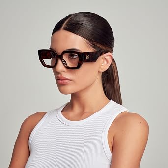 Mad Shade Clear Lens Non-Prescription Fake Glasses for Women & Men, Retro Oversized Eyewear, Trendy Fashion Accessories