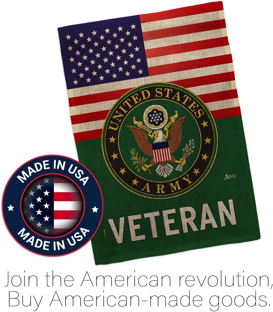 US Army Veteran Burlap Garden Flag Home Decor Armed Forces United State American Decorations Military Memorabilia Remembrance Wall Tapestry Retire Outdoor Memorial Yard Banner Veteran Gifts Made in USA - Image 5