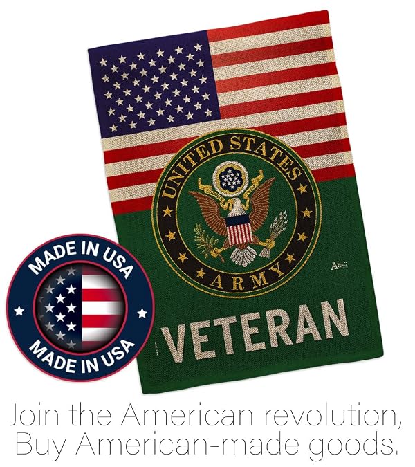 US Army Veteran Burlap Garden Flag with Stand Armed Forces Rangers United State American Military Retire Official - House Decoration Banner Cemetery Yard Rememberance Veterans Day Gifts Made in USA by Americana Home & Garden - Used condition - Image 9
