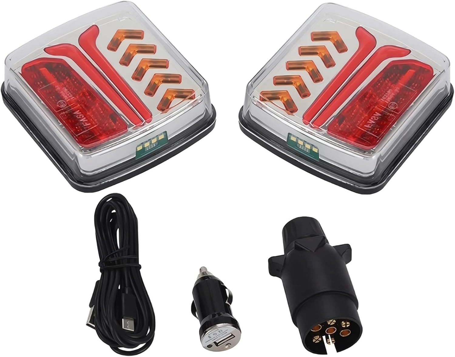 2-In-1 Led Towing Tail Light Kit, Rechargeable, Cordless Trailer Lights, 12/24V For Truck And Trailer
