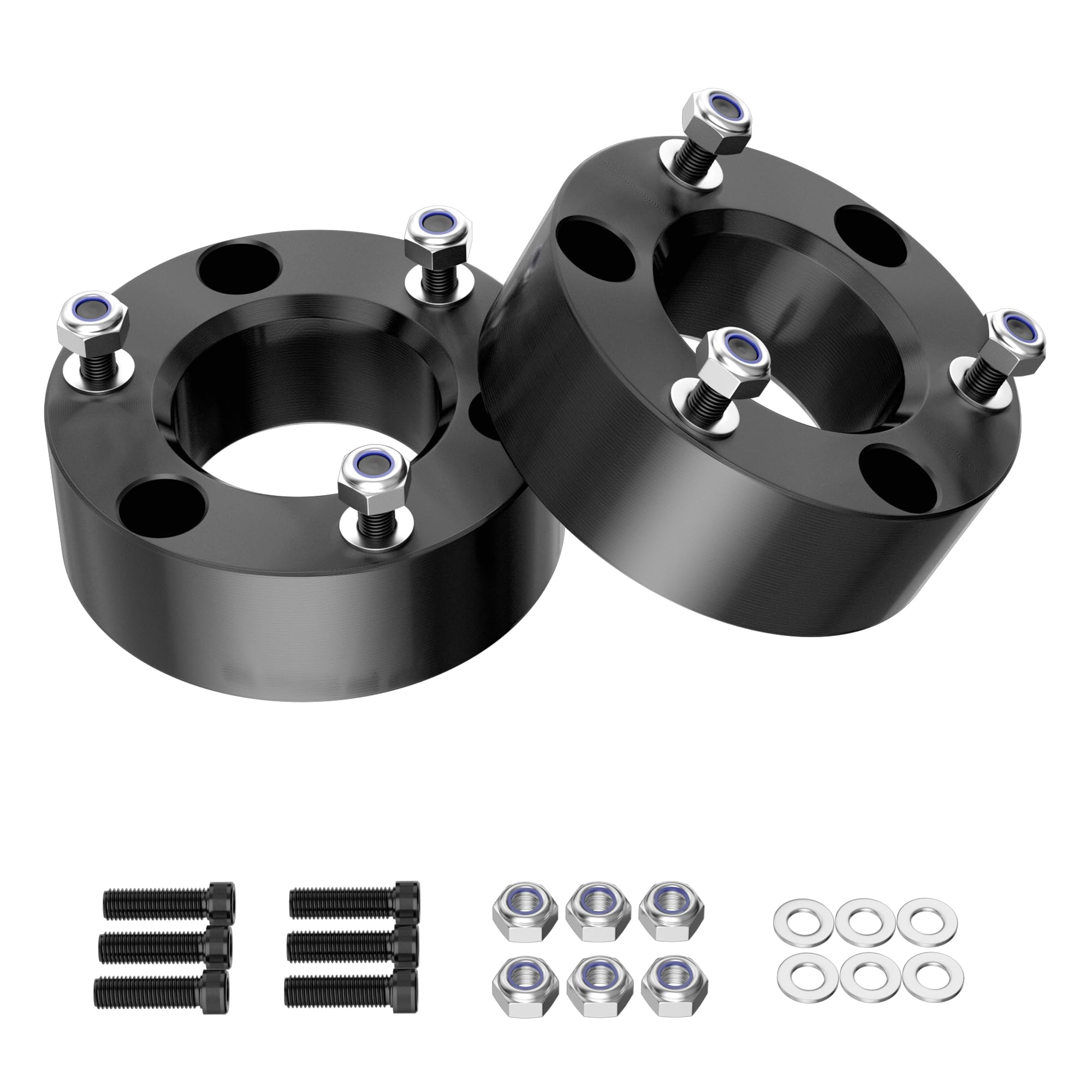 Richeer 3" Front Leveling Lift Kit Compatible with 2007-2026 Silverado 1500 2WD/4WD, Leveling Lift Kit for 2007-2026 Sierra 1500 2WD/4WD Forged Front Strut Spacers Raise Front of Vehicle by 3"