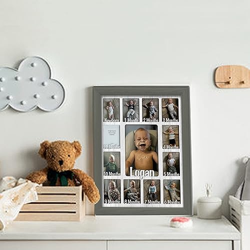 Miniatura 2 de Northland Baby - Marco personalizado para el primer año, con capacidad para doce fotos de decoración de guardería de recién nacidos de 2.5 x 3.5