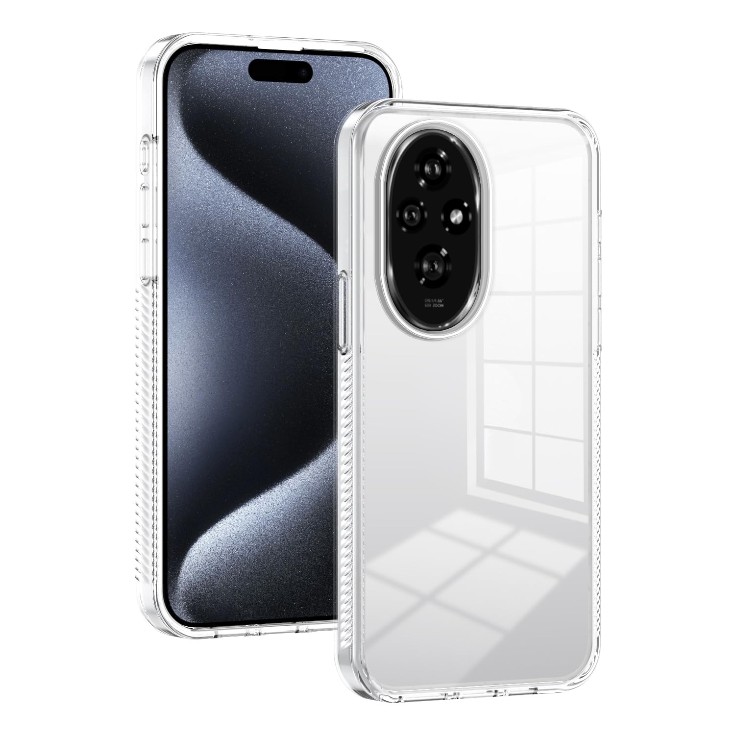 Compatible with Honor 200 Case,Compatible with Honor 200 5G ELI-AN00 Transparent Hard Acrylic pc Hard Back Plate Shockproof Protective Case White