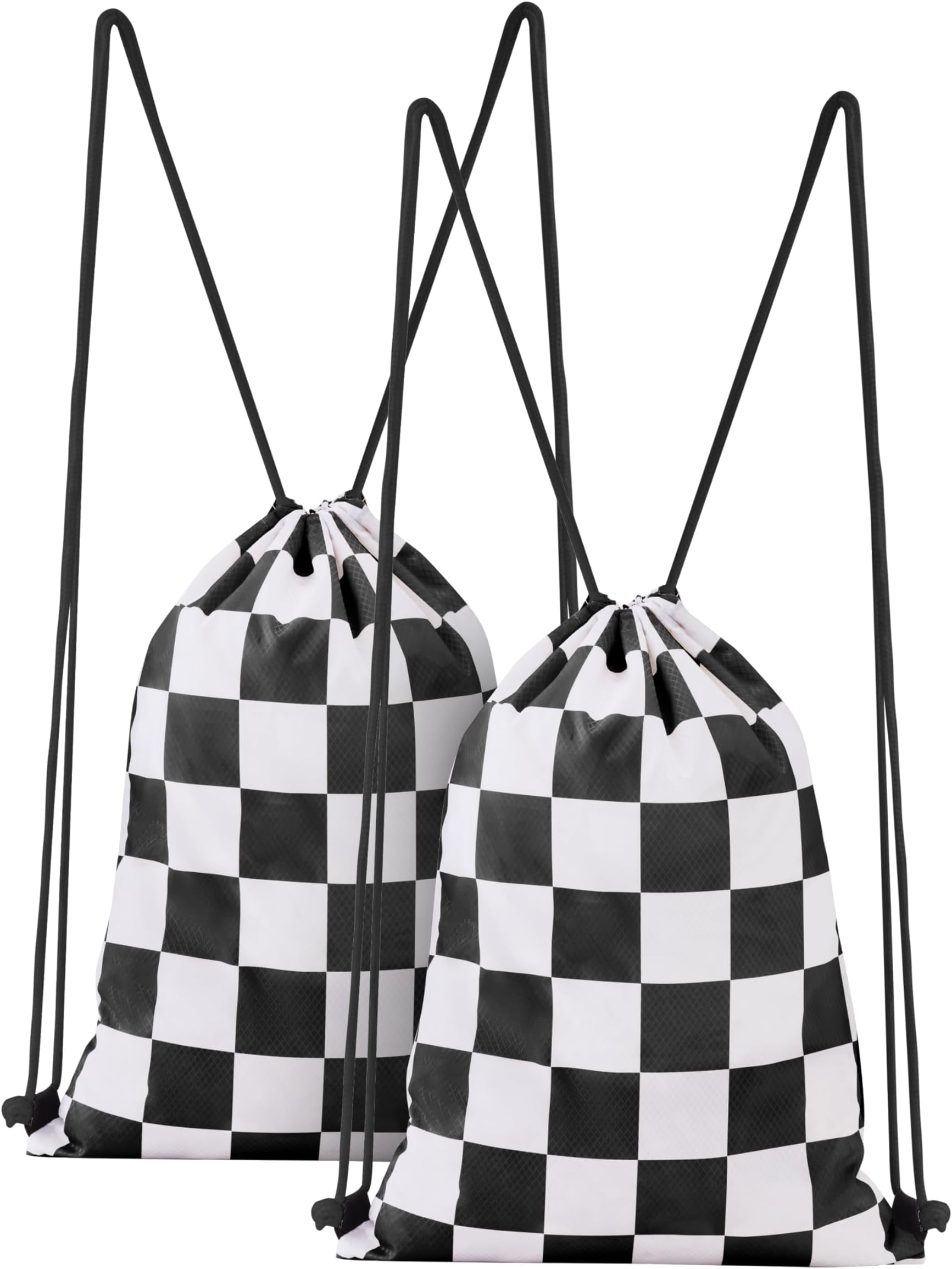 - Ohocut Checkered Drawstring Backpack 2 Pack Cute Vintage Black and White Checkerboard Drawstring Bags Bulk Gym Sackpack Waterproof