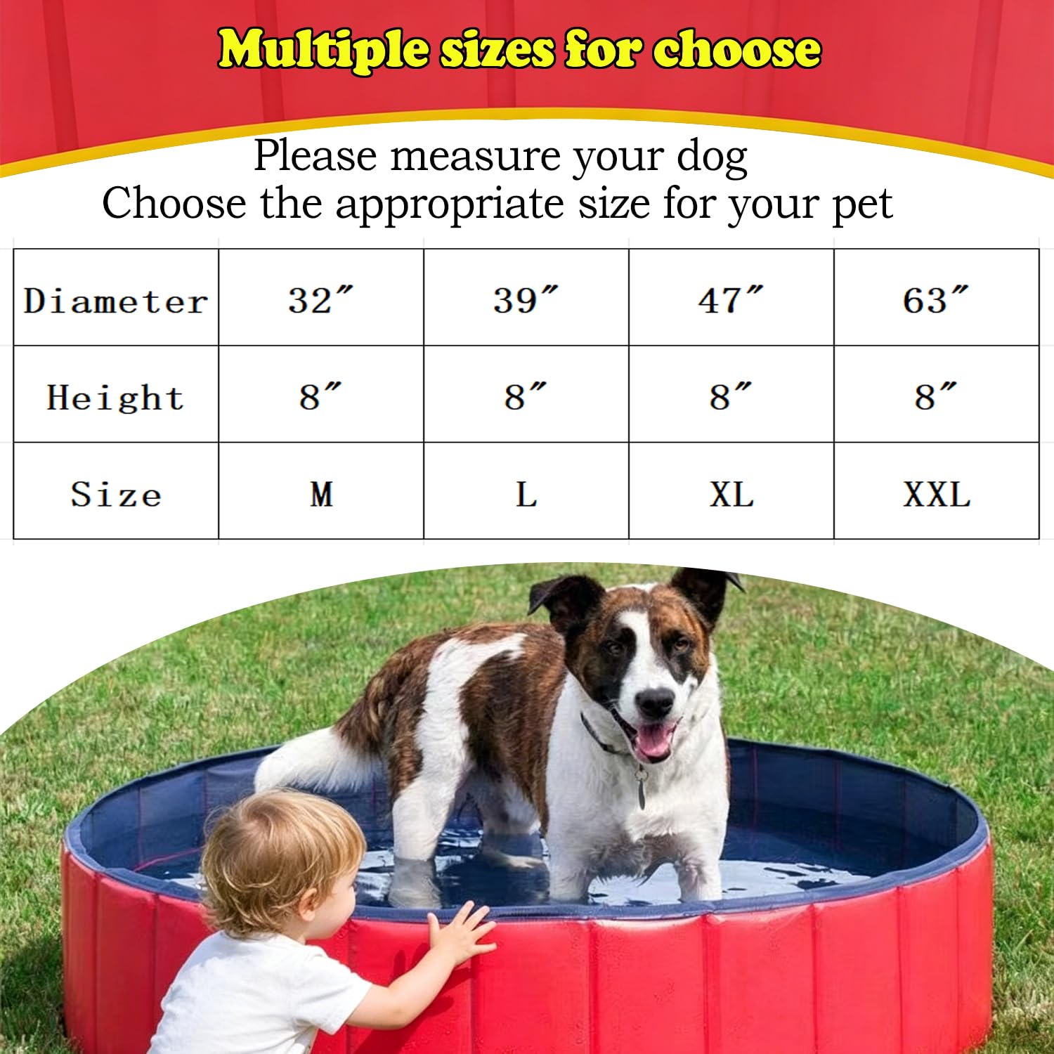 Piscina plegable para perros y mascotas, piscina plegable para perros, piscina para niños, piscina para perros, perros pequeños, medianos y grandes, gatos y niños
