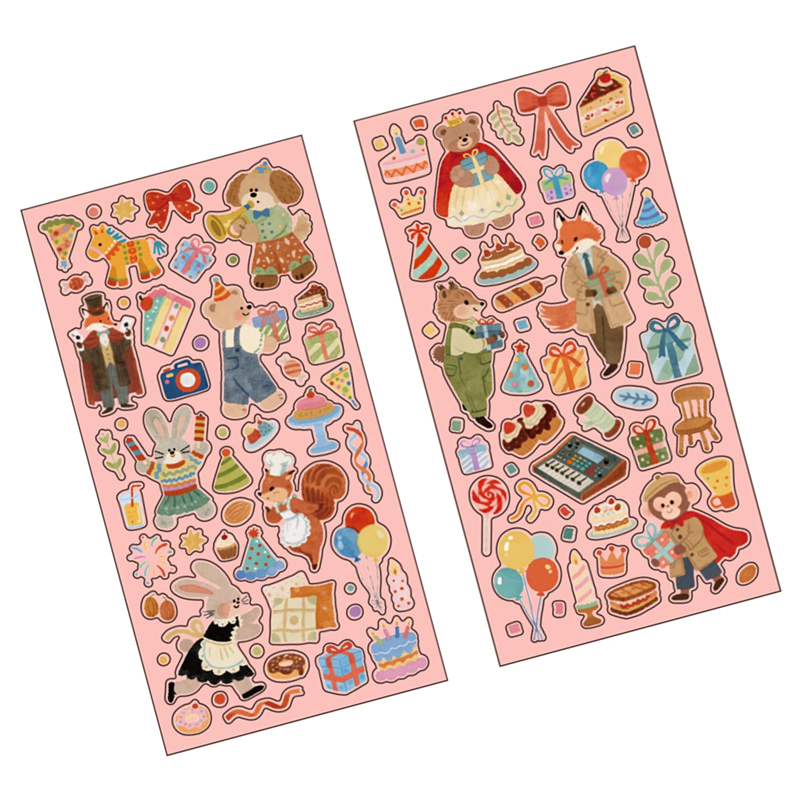ordinarYone PET Decorative Sticker, Lovely Waterproof Sticker Set for Scrapbook Diary Journaling Planner Diys Craft Album