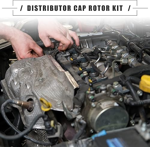 Miniatura 2 de Motoforti Juego de distribuidor de encendido, tapa de distribuidor de terminales de latón y kit de rotor, para GMC Sierra 1500 1999-2007, plástico,