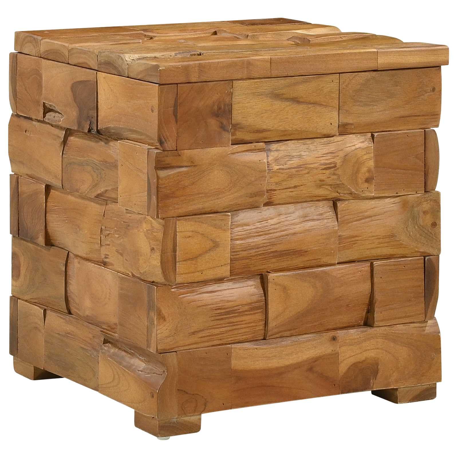 Tabouret en teck massif marron 40cm | L'élégance rustique
