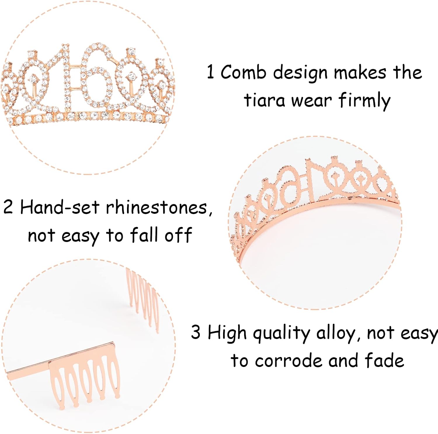 16th Birthday Crown and Sash Kit- "Sweet 16"Birthday Decorations 16th Birthday Party Gifts Birthday Party Supplies for Girls (rose gold)