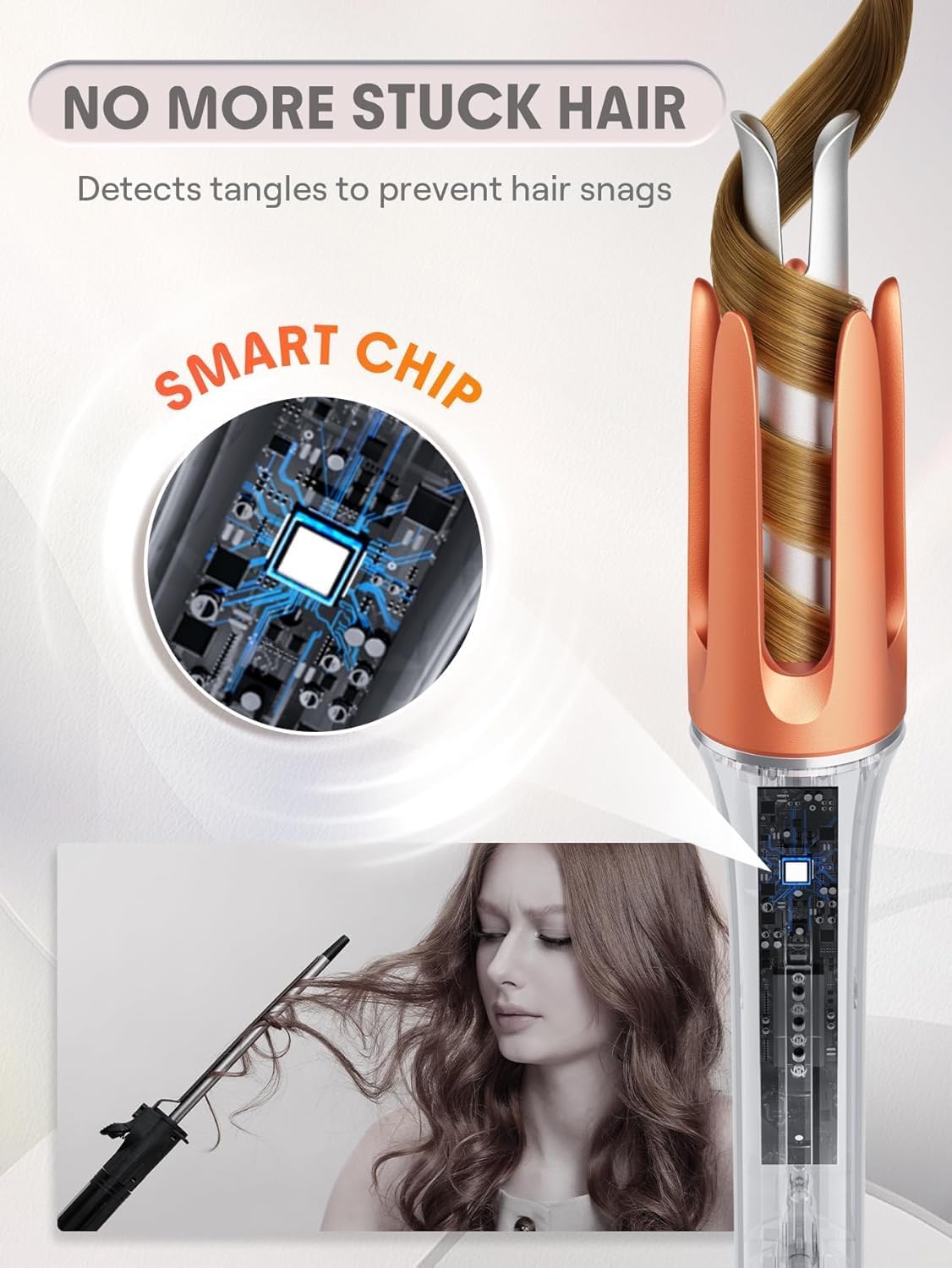 Automatic Curling Iron 1 1/4 inch with 3 Temperatures Fast Heating, 2-Way Rotation, Anti-Scald, Anti-Tangle Rotating, Automatic Shut-Off for Hair Styling