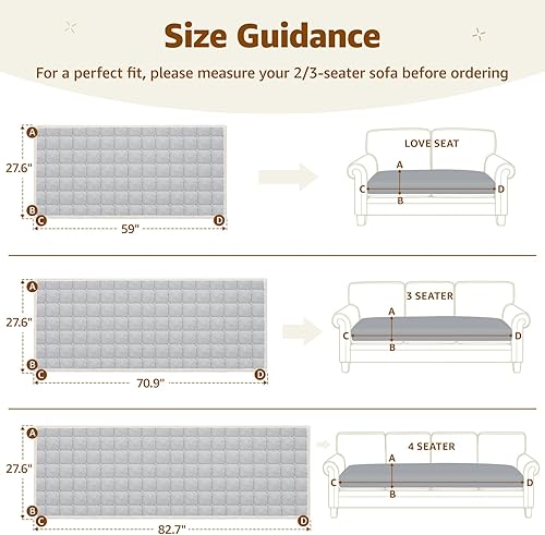 Miniatura 6 de LOOBANI Funda de sofá lavable para perros fundas mullidas para sofá, aptas para mascotas, de 27.6 x 59 pulgadas, funda protectora gruesa para sofá