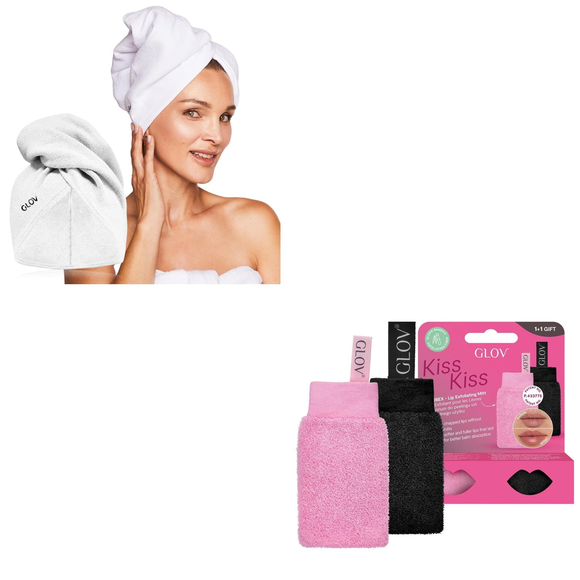 GLOV Ensemble Beauté Cheveux et Lèvres anti-frisottis et lèvres abîmées solution douceur