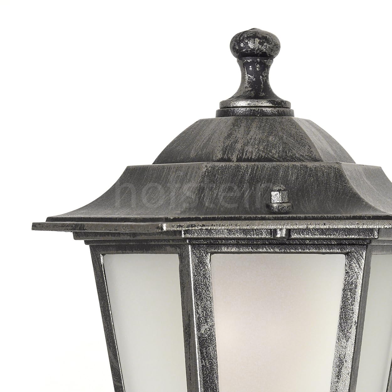 HOFSTEIN Lampa zewnętrzna Loria, oświetlenie ścieżki z metalu/szkła w kolorze czarno-srebrnym/białym, lampa zewnętrzna o wyglądzie antycznym, 99 cm, lampa ogrodowa, oświetlenie ogrodowe IP44, 1 x E27,