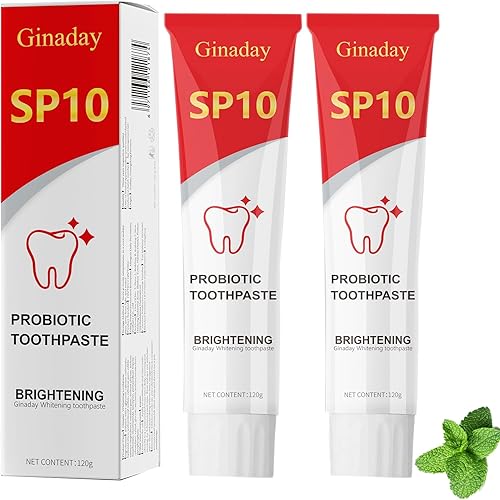2 piezas de pasta dental blanqueadora probiótica SP10, cuidado de limpieza profunda, elimina las manchas amarillas de los dientes, con tratamiento