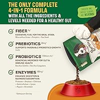 Vista 4 de Suplemento Perfecto para Popó, Digestión y Salud General para Perros: Fibra, Prebióticos, Probióticos y Enzimas Alivian las Condiciones Digestivas