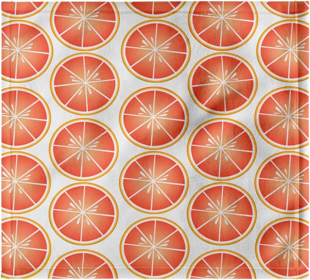 3dRose Half Pink Grapefruit Fruit Print 22x30 Bath Hand Pool Towel